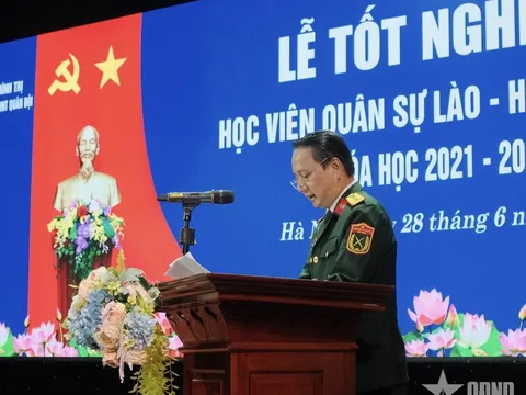 Trường Đại học Văn hóa Nghệ thuật Quân đội tổ chức lễ tốt nghiệp cho các học viên quân sự Lào